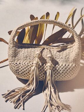 NWT Dolce Vita Zenia Leather Mini Hobo Clutch Bone Natural